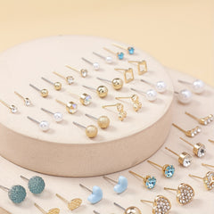 30 Pairs Assorted Heart Cherry Alloy Earrings Set for Women Girls