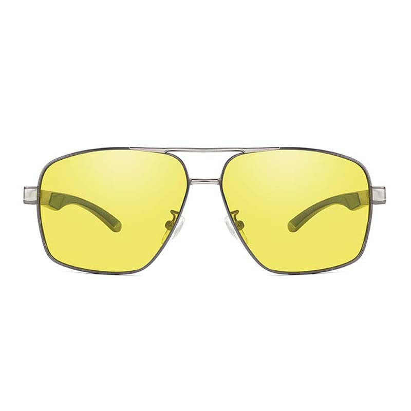 HD Polarized Men's Double Bridge Sunglasses Gray