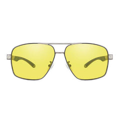 HD Polarized Men's Double Bridge Sunglasses Gray
