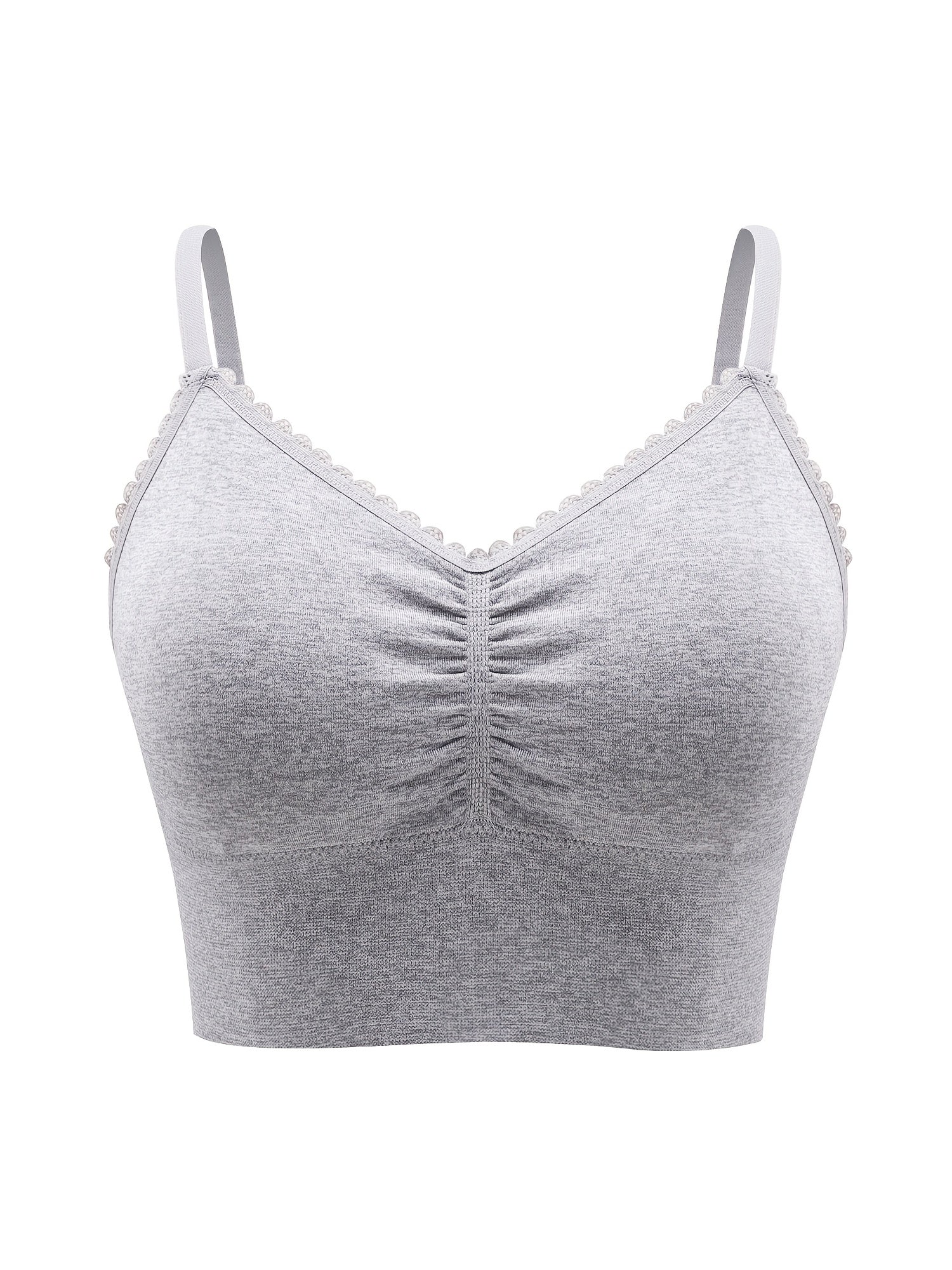 Plus Size Lace Wireless Bra Low Impact Activity Sleep Comfort Workout Sports Bra