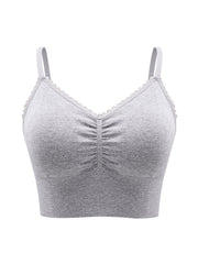 Plus Size Lace Wireless Bra Low Impact Activity Sleep Comfort Workout Sports Bra