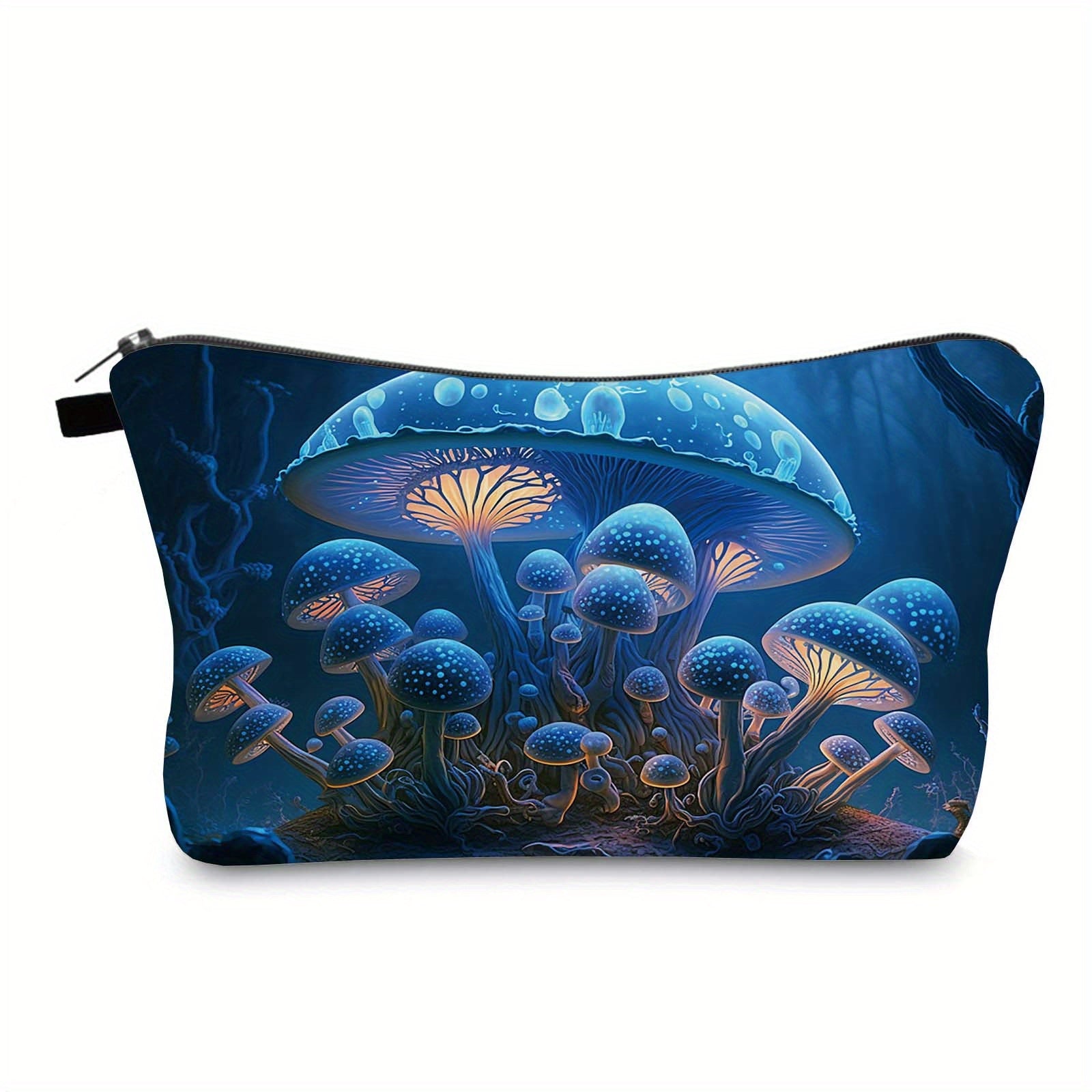 Cute Mushroom Pattern Cosmetic Pouch with Toiletry and Washing Bag