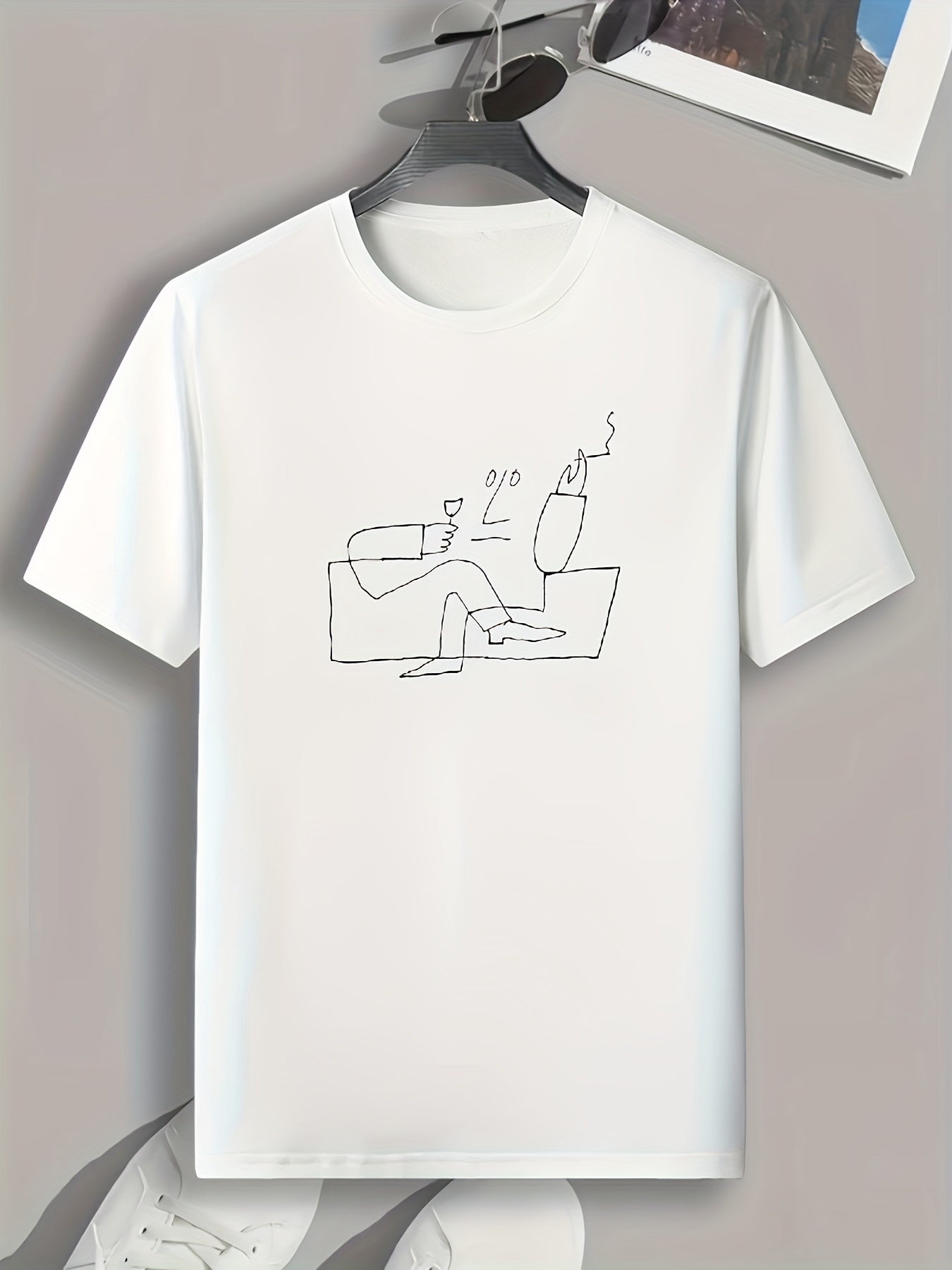 Smoking Pattern Print Men's Comfy Sports T shirt Graphic Tee