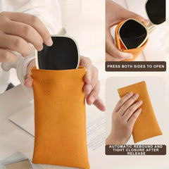 Soft Squeeze Eyeglasses Case PU Leather Glasses Pouch Travel Glasses Case