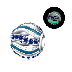 Silver Plated Round Charm Pendant for Beaded Bracelet