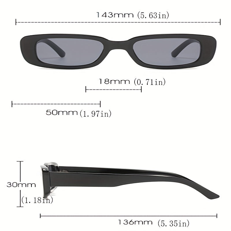 Square Frame Sunglasses Vintage Wrap Around Glasses