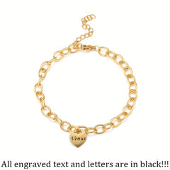 Personalized Heart Nameplate Bracelet Stainless Steel