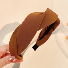 Sweet Female Hair Accessories Cloth Headband Twist Hair Hoop Solid