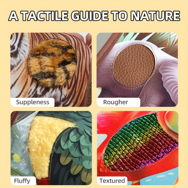 Baby Dino Touch Book Soft Fabric Lifelike Animal Illustrations