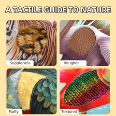 Baby Dino Touch Book Soft Fabric Lifelike Animal Illustrations