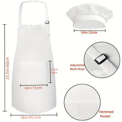 Kids Apron and Chef Hat Set Skincare-Friendly with Pockets