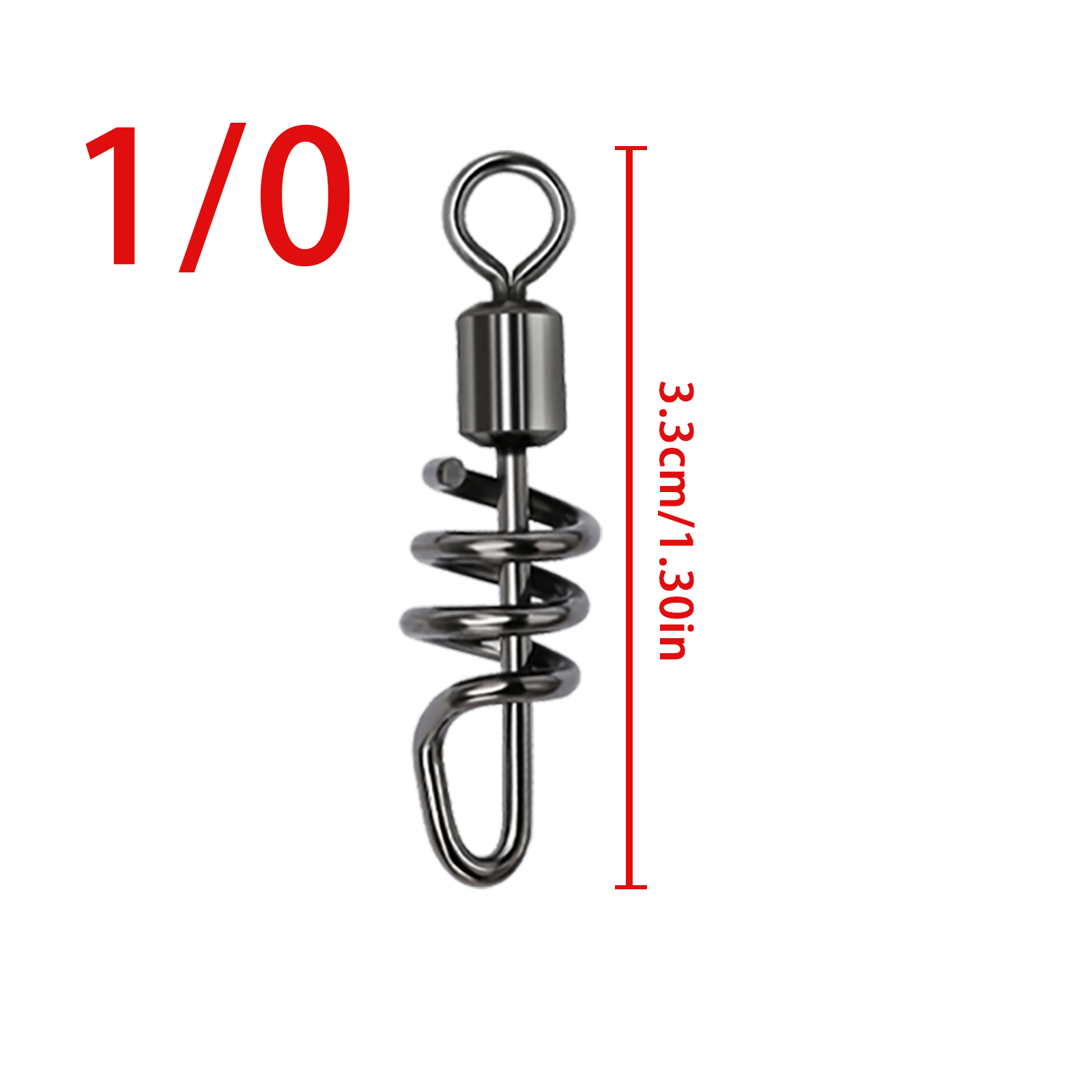 50pcs Fishing Barrel Swivels Stainless Steel Snaps for Saltwater Luring
