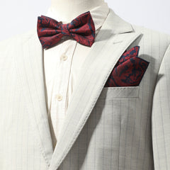 Men's Tie Set Paisley Necktie Pocket Square Bow Tie Set