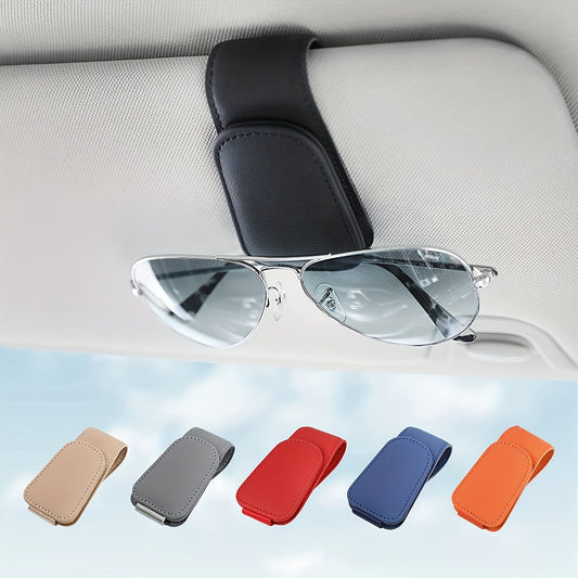 Magnetic Leather Sunglasses Holder for Car Interior