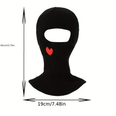 Heart Embroidered Cycling Balaclava Hat