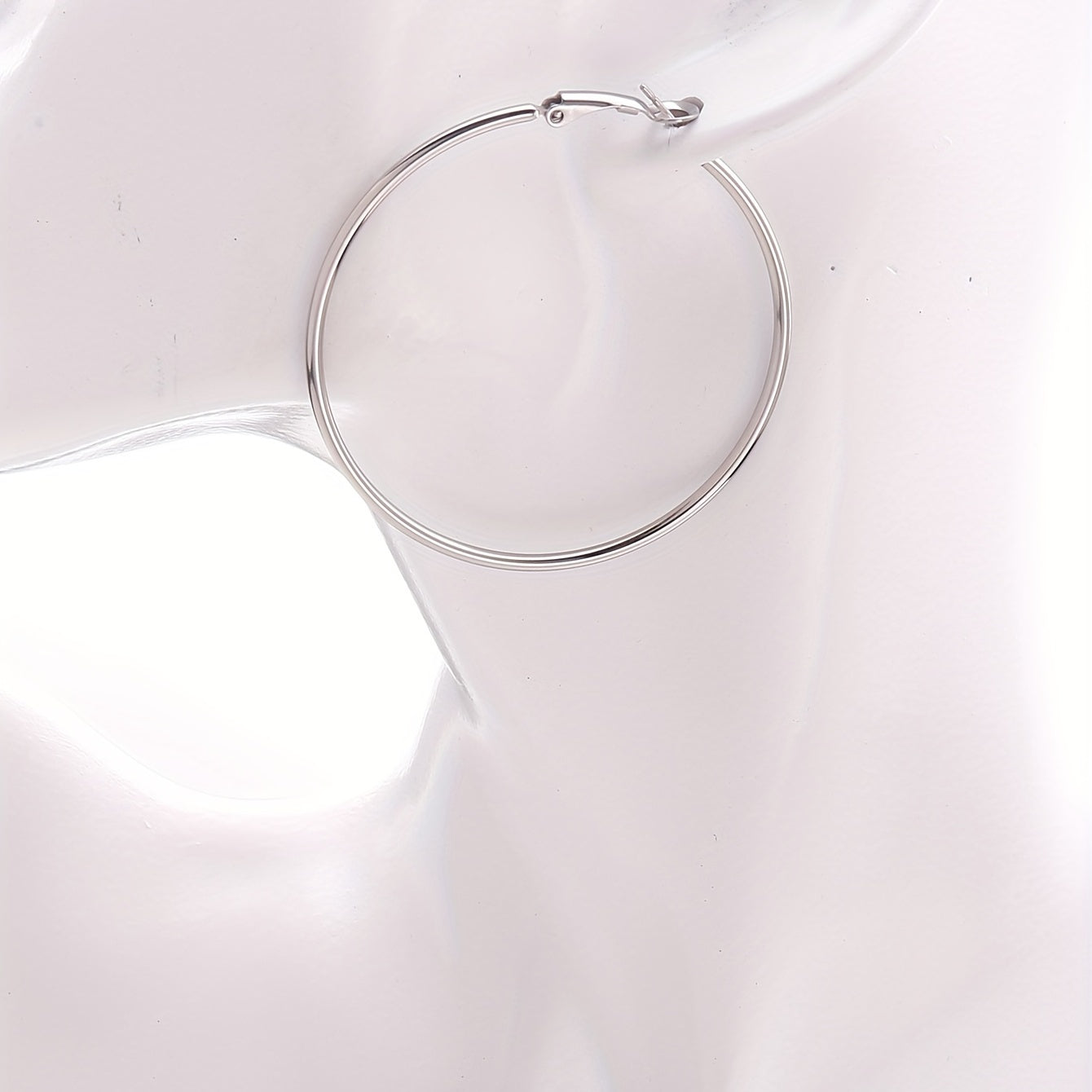 Golden Silvery Hoop Earrings Minimalist Stainless Steel 14K Plated