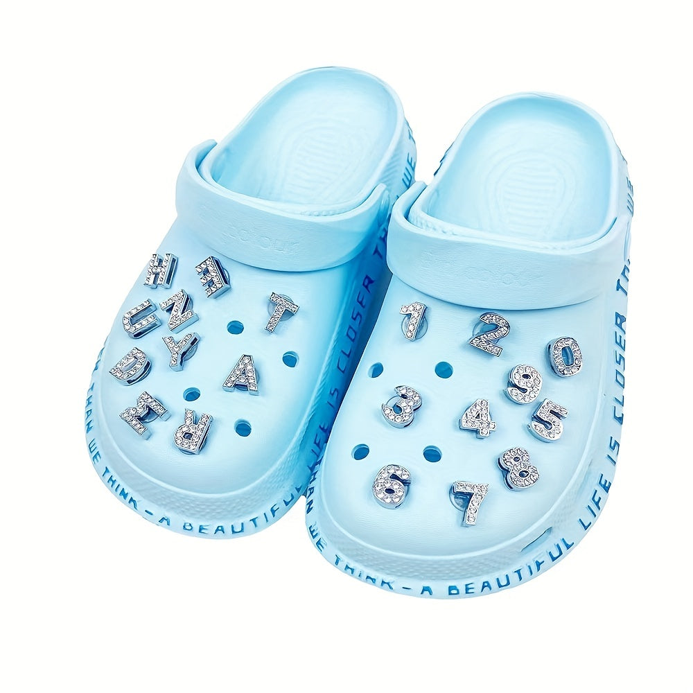 20pcs Metal Letters & Numbers Shoe Charms for Clogs Garden Shoes