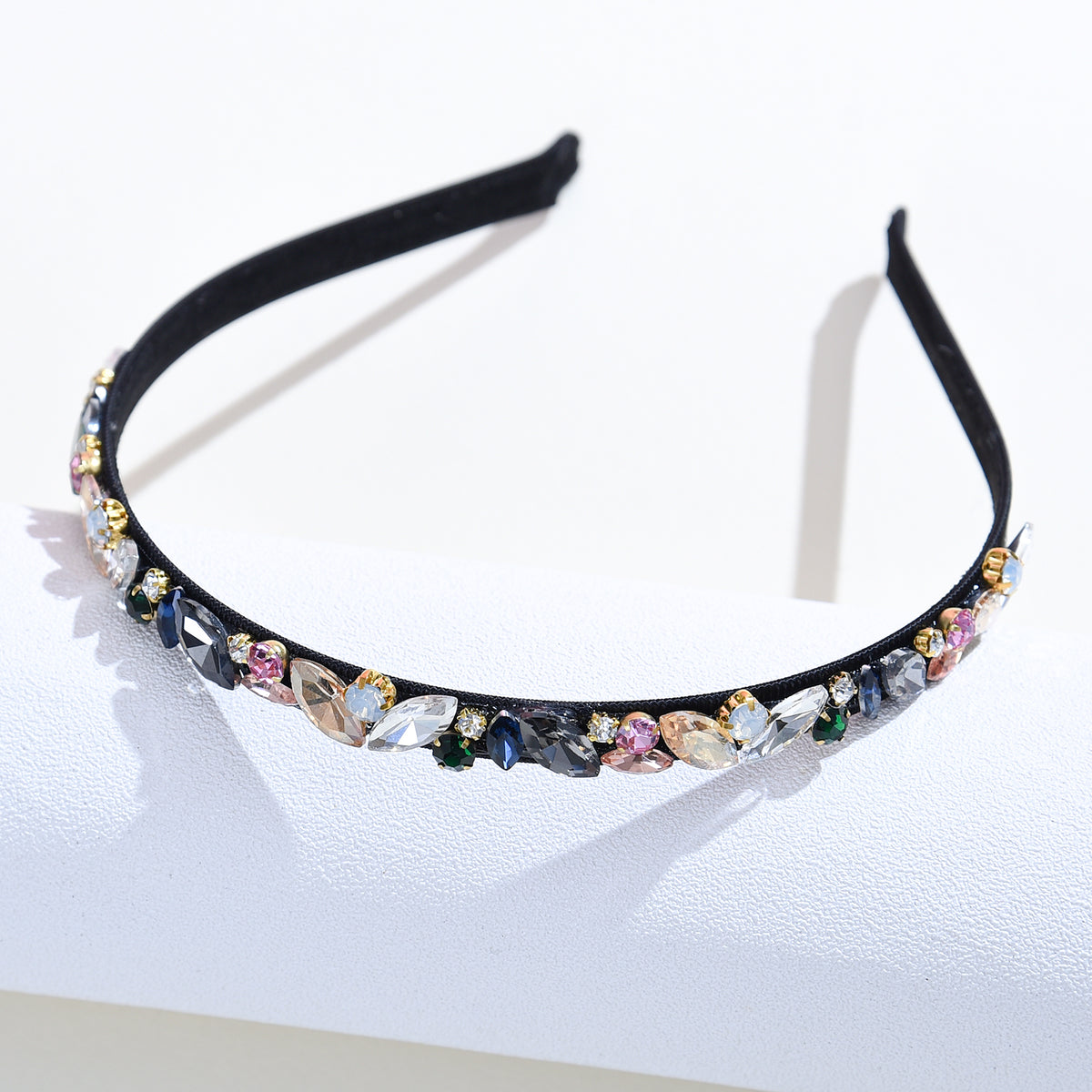 Elastic Rhinestone Headbands for Women Girls Vintage Hair Hoop