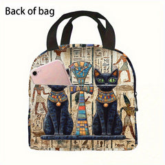 Egyptian Mural Mini Lunch Bag Insulated Cooler Tote for Work School Picnic