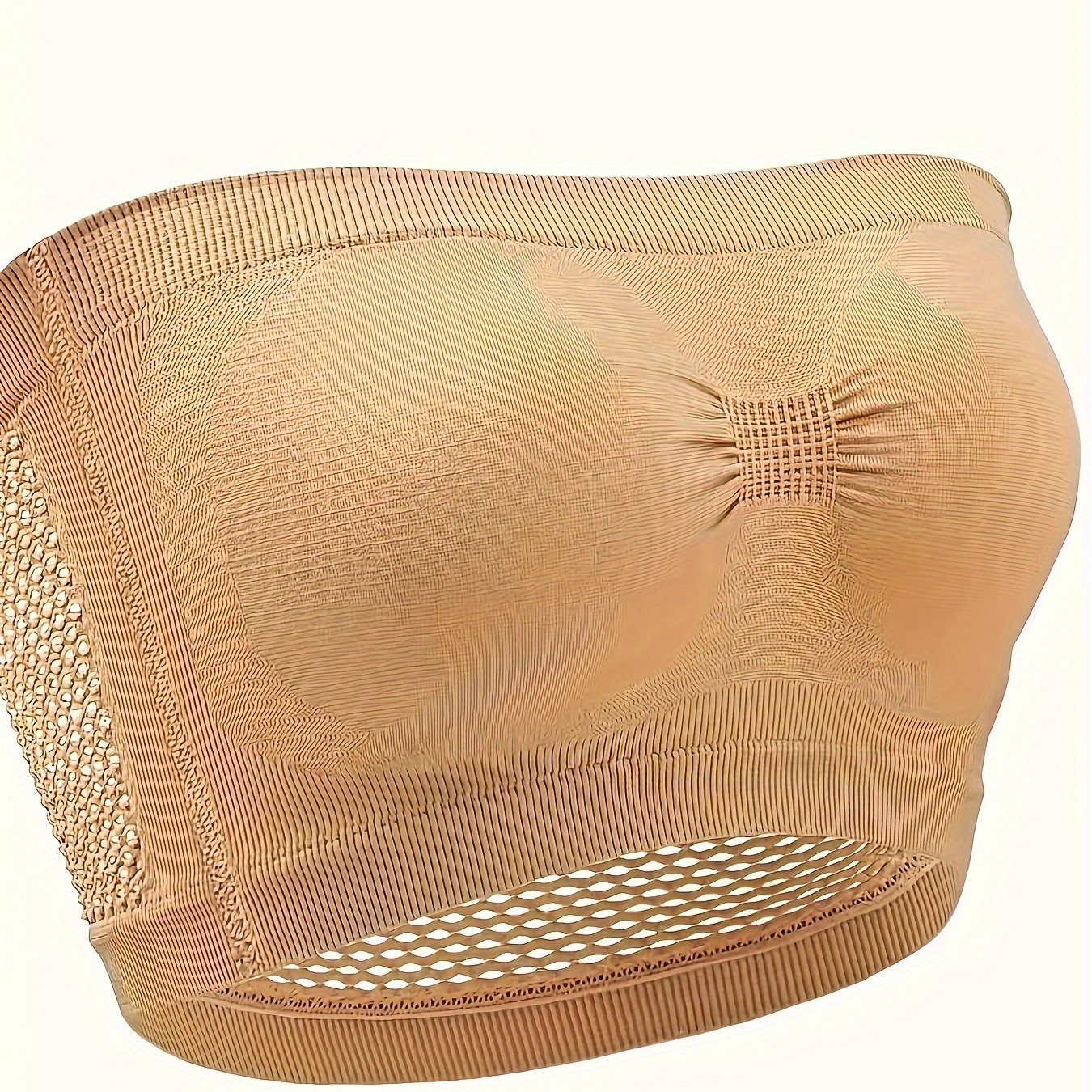 Plus Size Strapless Mesh Non Padded Wireless Bralette