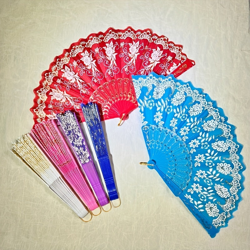 Chinese Style Pattern Folding Fan Handheld Fan Dance Cloth Fan