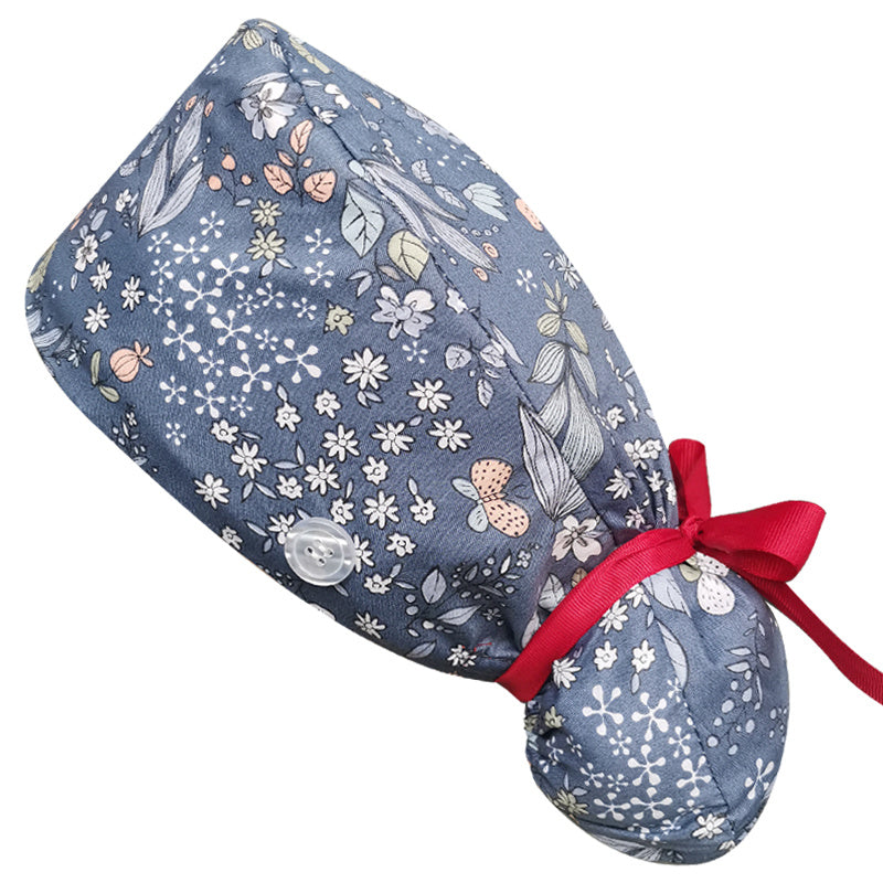 Adjustable Beanie Work Cap Cotton Back Tie Hat with Buttons