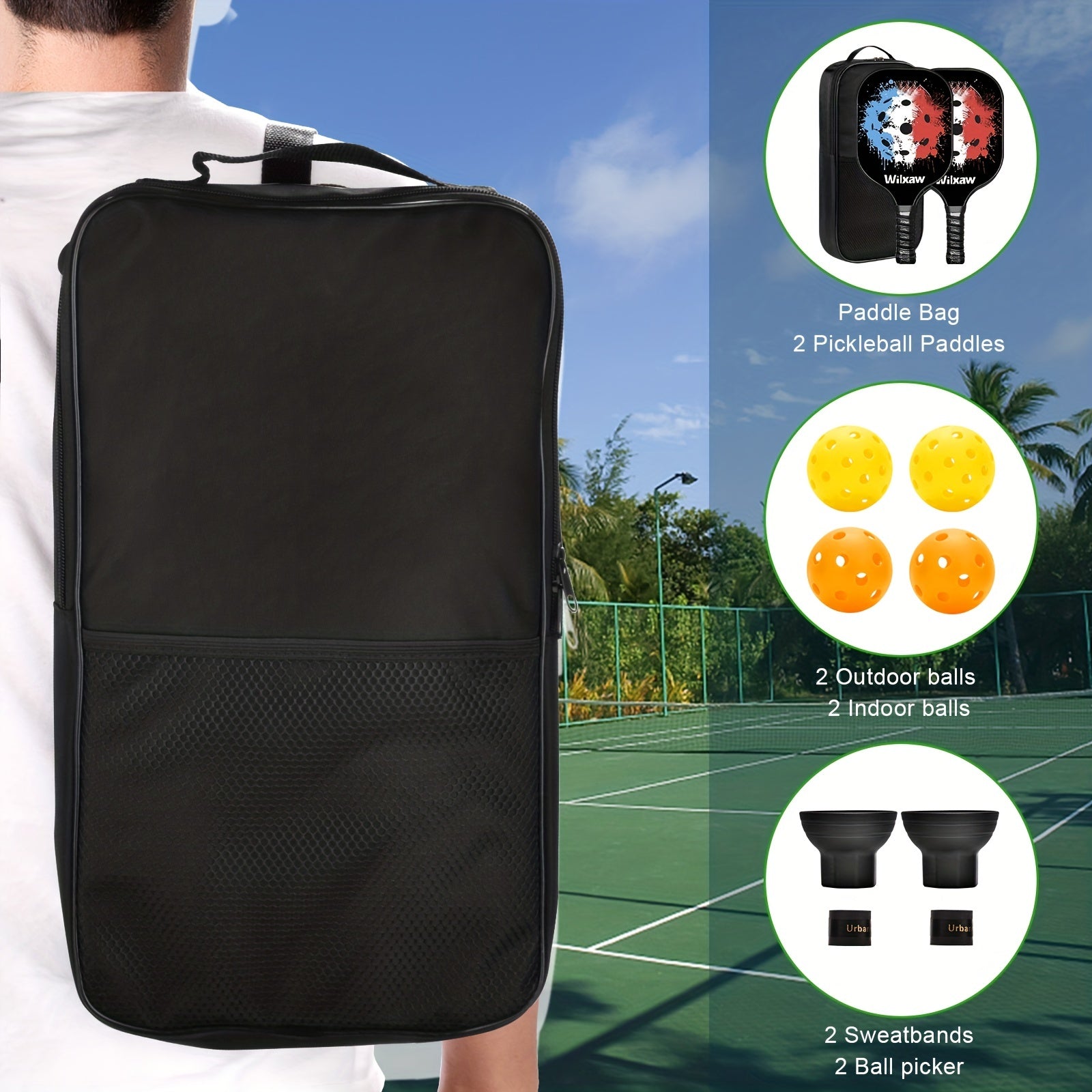 2 Paddle 4 Ball Pickleball Set - Enhance Your Game with Control & Comfort