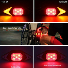 Rechargeable Bicycle Turn Signal Light Waterproof Bright Indicator