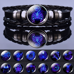 12 Constellation Luminous Bracelet Layer Woven Bracelet