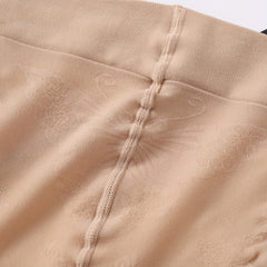 Butterfly Jacquard Pantyhose High Waist Slim Footed Stockings