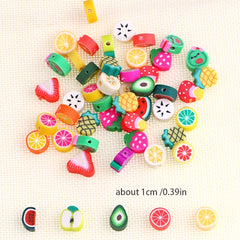50pcs Mixed Fruit Soft Pottery Beads for Jewelry Making Supplies