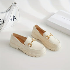 Women's Closed Toe Slip On Loafers with Metal Decor Shoes