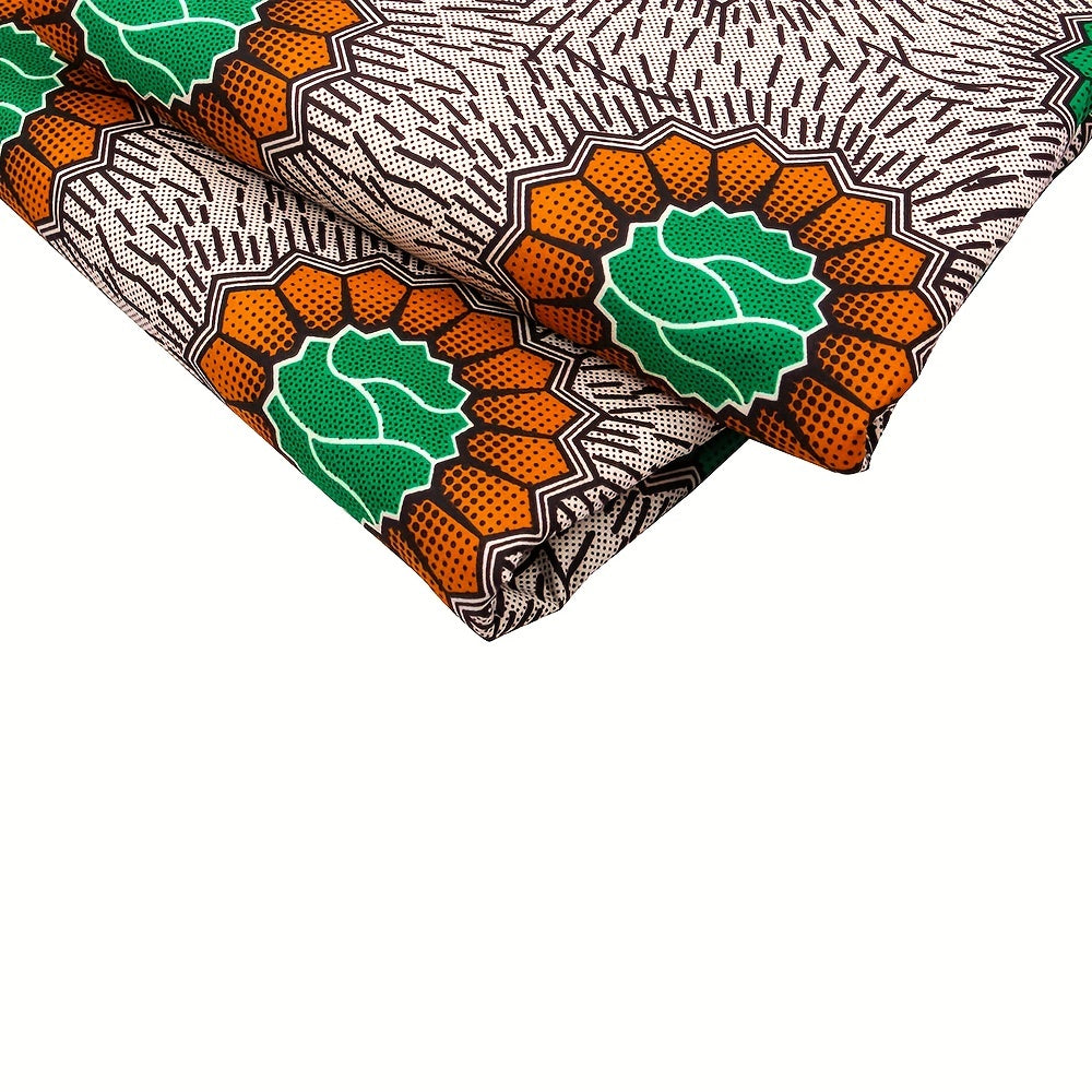 African Wax Dye Polyester Ankara Fabric 2 Yards Double-Sided Print