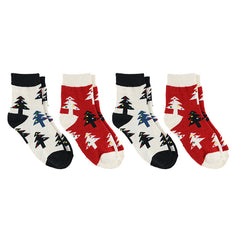 4 Pairs Snowman Print Socks Women's Christmas Crew Stockings