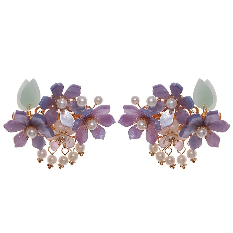Vintage Flower Hair Clip with Tassel