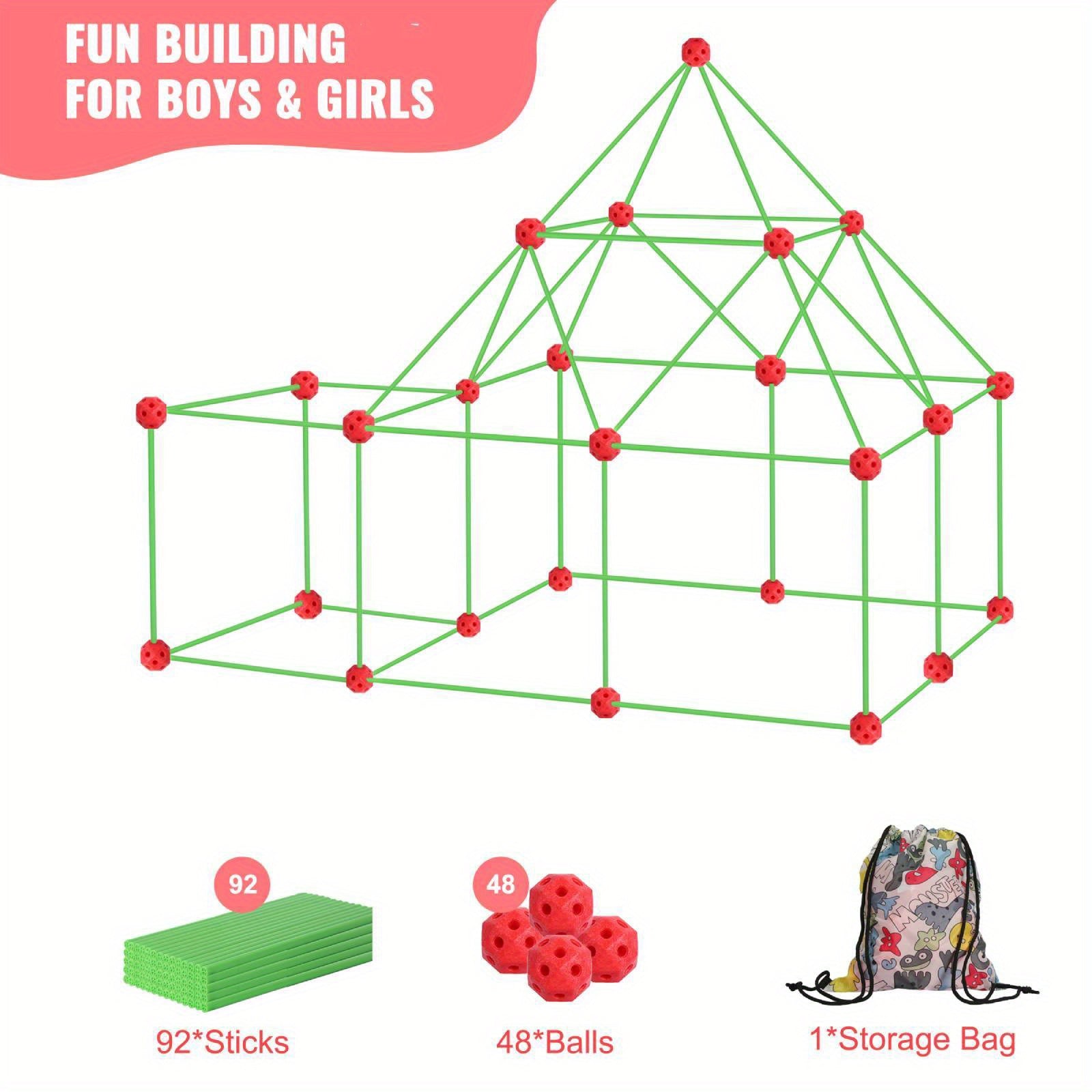 Fort Building Kit 180pcs Den Making Kit Construction DIY Forts Indoor Outdoor