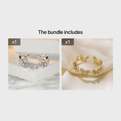 Butterfly Zircon Ring Inlaid Zircon Ring Female Opening Adjustable