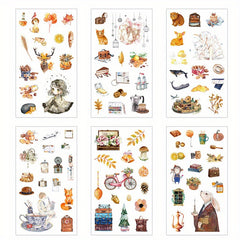 6pcs Creative Washi Paper Stickers Set for Artistic Creations
