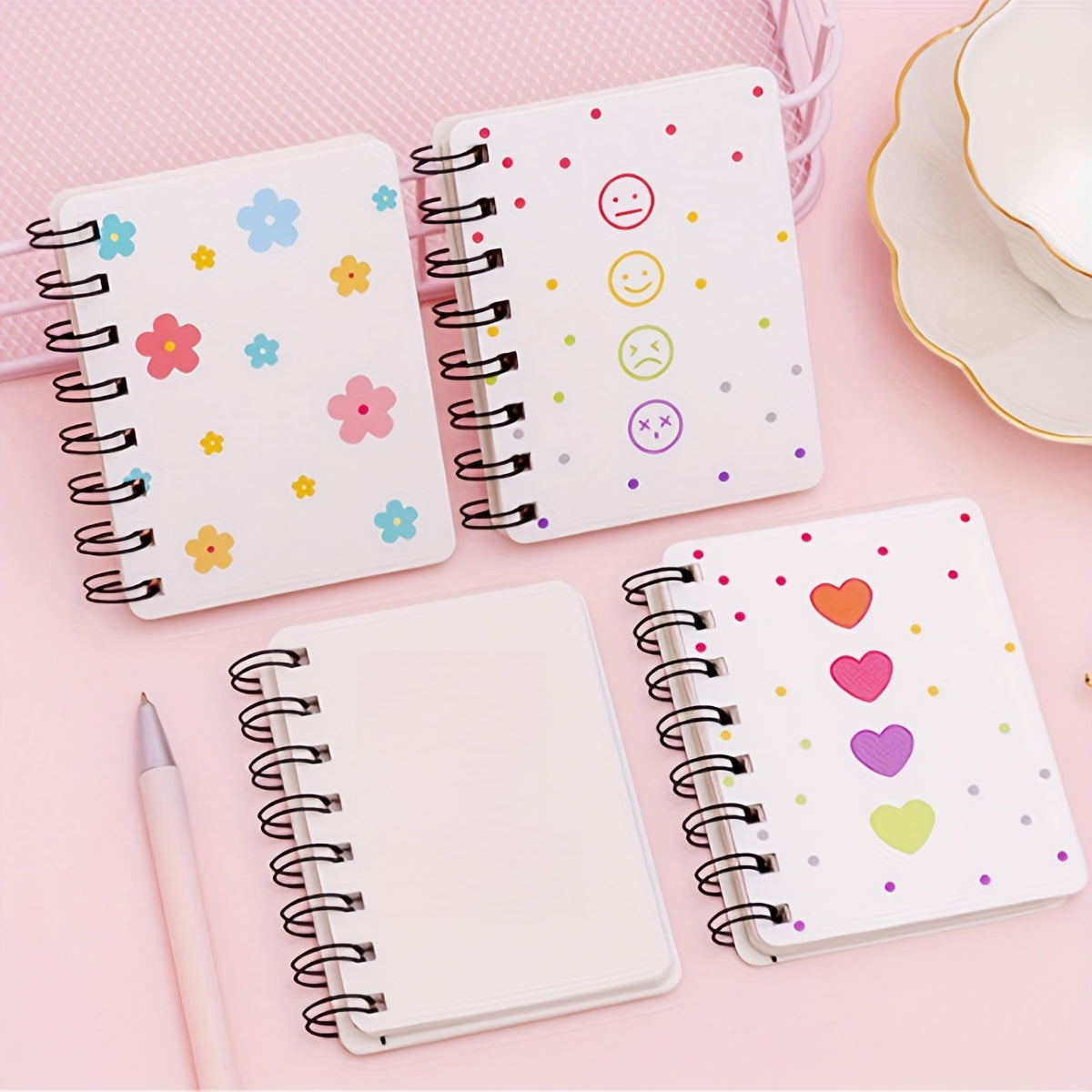 Small Flower Bear Love Happy Face Notebook Journal Book Notepad