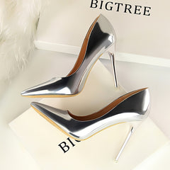 Glitter Stiletto Pumps - Pointed Toe High Heel Shoes