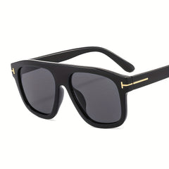 Men's Vintage T Letter Pilot Sunglasses with Carton Packaging