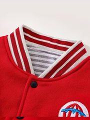 Boys Warm Baseball Jacket Long Sleeve Varsity Jacket