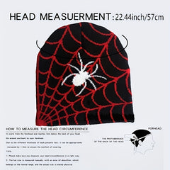 Hip Hop Spider Jacquard Beanie Gothic Unisex Skull Cap Y2K