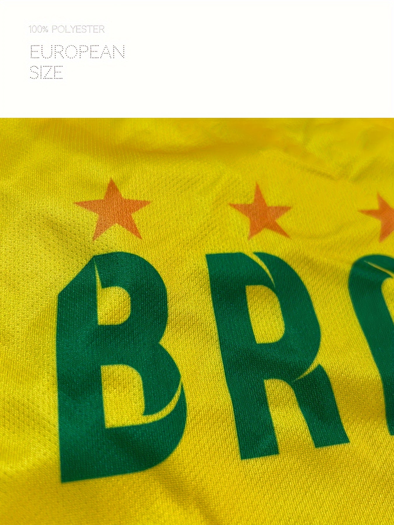 Brazil Graffiti Print V Neck T Shirt Short Sleeve Stretchy Jersey