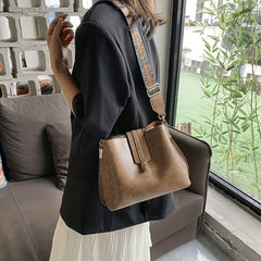 Ethnic Strap Crossbody Bucket Bag Retro Style