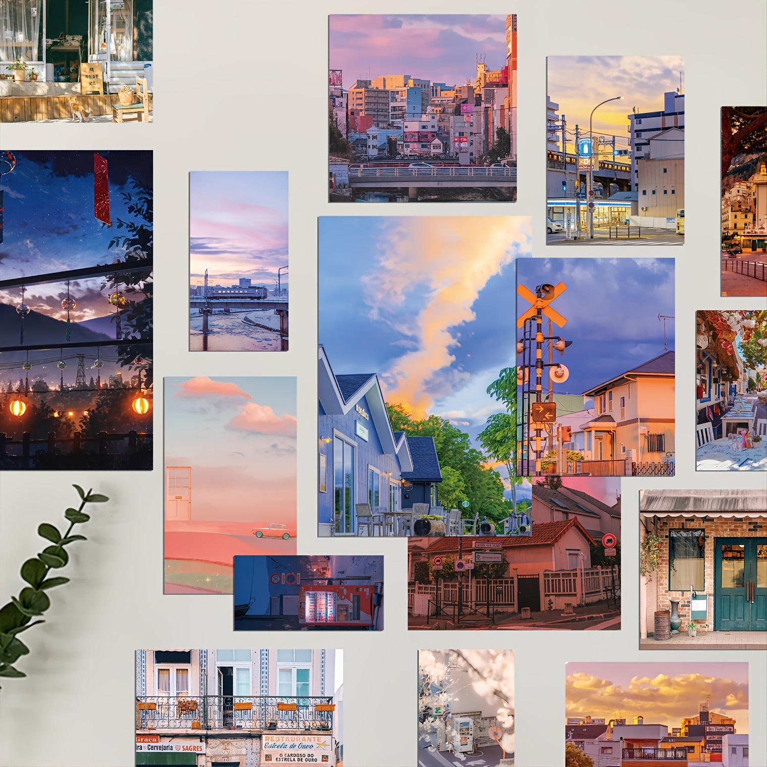 20pcs Street View Wall Stickers: Transform Your Dorm Room