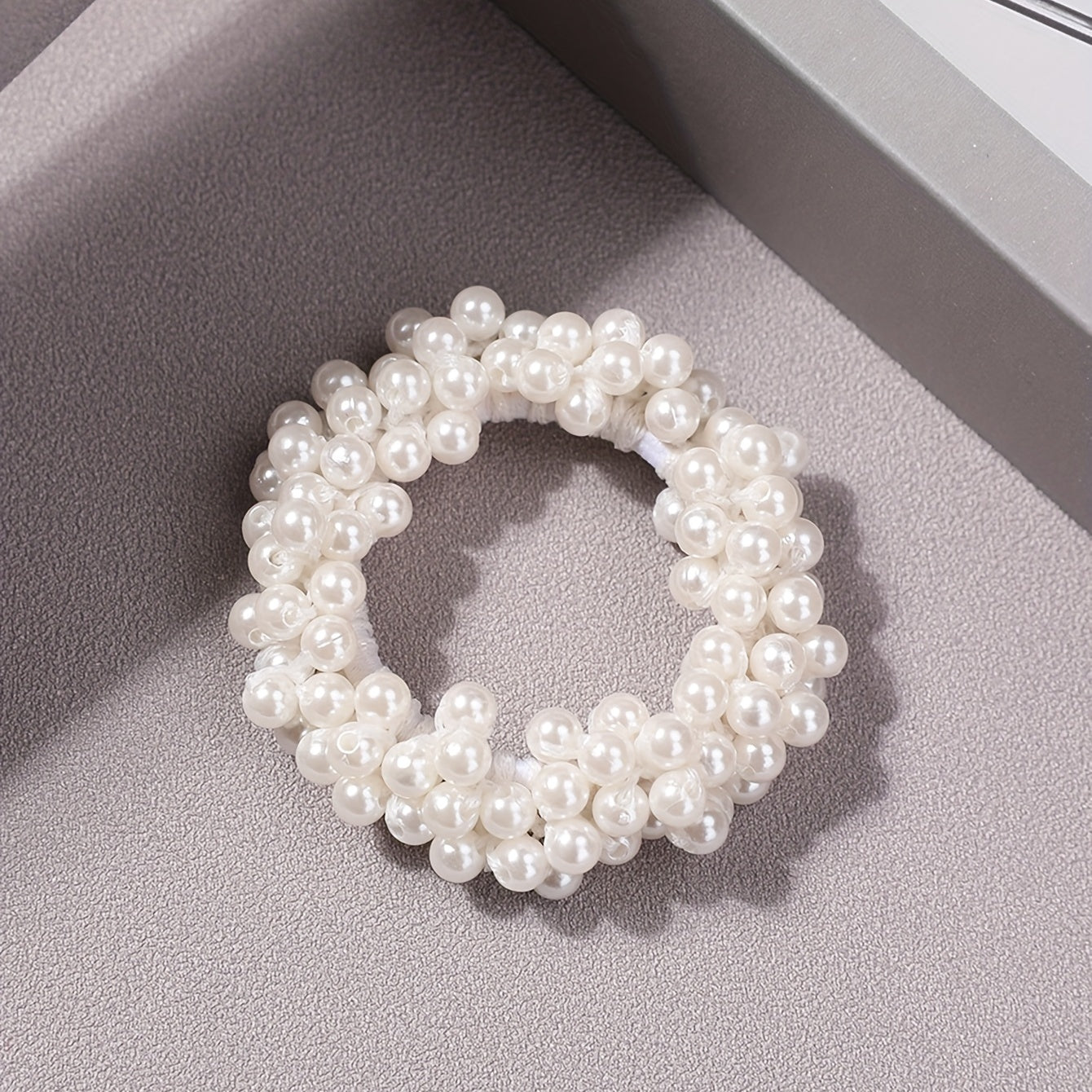 Faux Pearl Beaded Hair Tie Elastic Ponytail Holder Hair Accessories