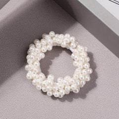 Faux Pearl Beaded Hair Tie Elastic Ponytail Holder Hair Accessories