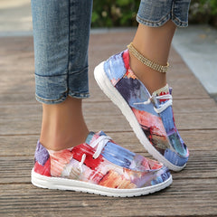 Women's Art Painting Print Canvas Shoes Lace Up Outdoor Lightweight Sneakers