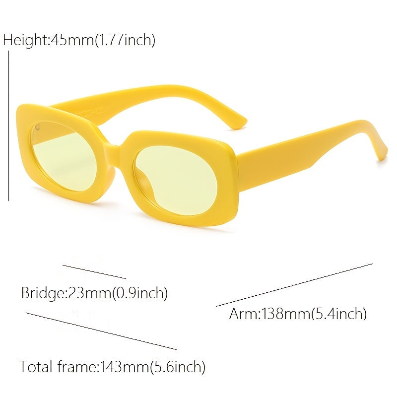 Vintage Candy Rectangle Sunglasses UV400 Protection